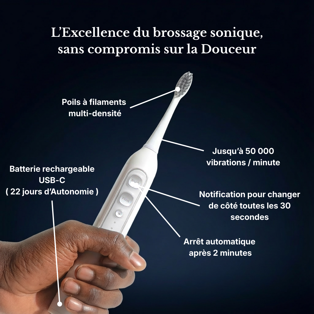 Brosse à dents 2 en 1 - Brossage + Jet dentaire
